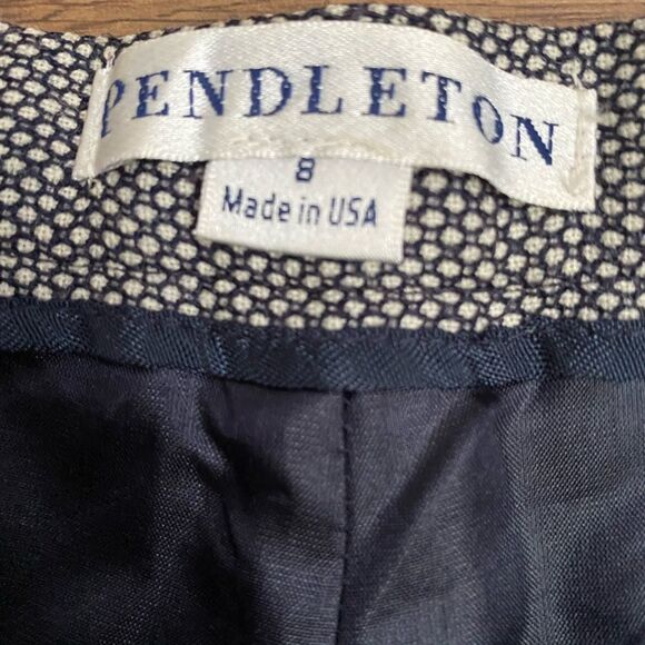 Vintage Pendleton Navy Blue Herringbone Wool Pants - Picture 4 of 6